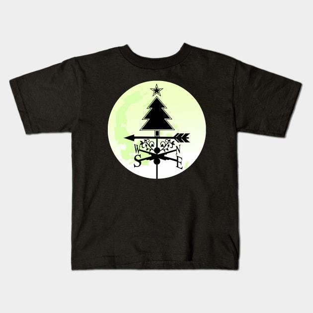 Christmas Tree Weathervane Kids T-Shirt by Nuletto